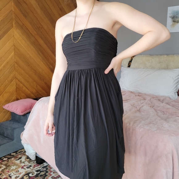 J. Crew Black Ruched Strapless Short Formal Dress - Picture 6 of 9